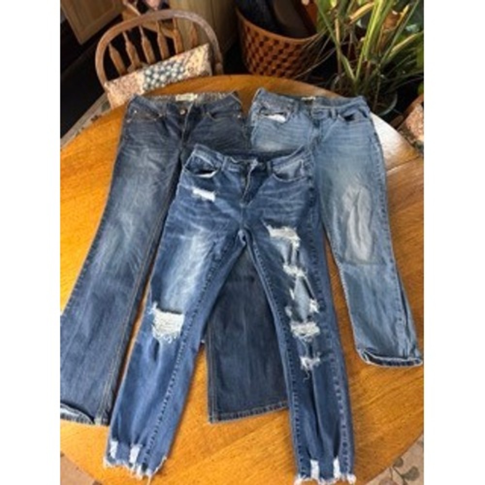 Womens Denim Jeans Bundle Ariat Bootcut Distressed Skinny Light Wash Lot of 3